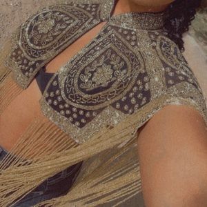 Gold Beaded Tassel Cape